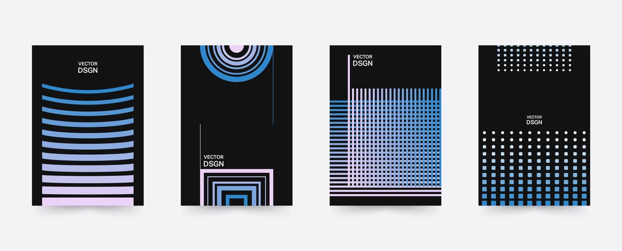 Geometric poster template set vector