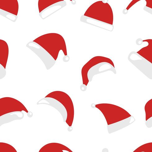 Christmas hat seamless pattern vector