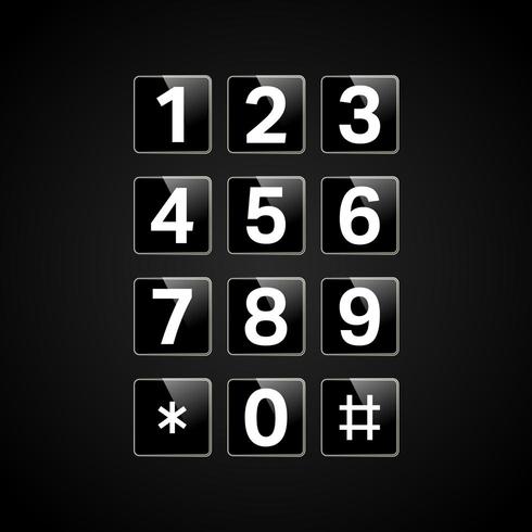 Digital keypad with numbers vector