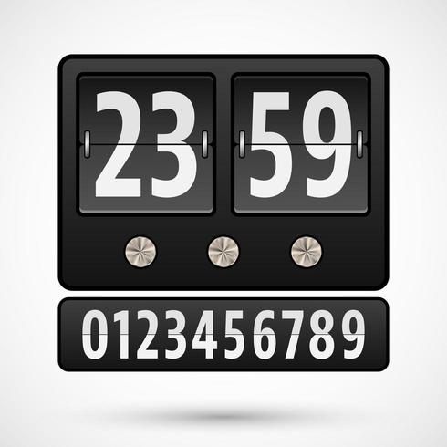 Flip clock or countdown timer vector