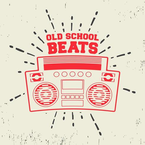 Old school beats vintage stamp vector