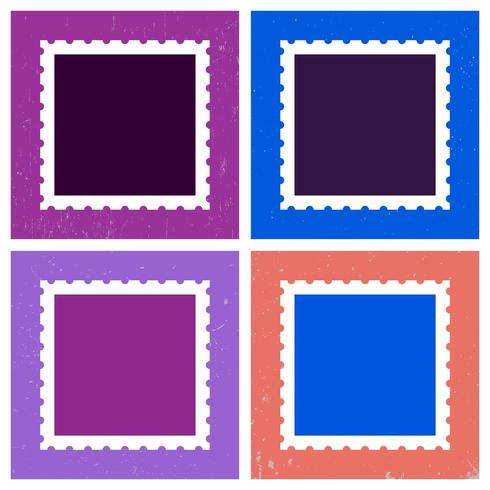 Colored postage stamp template vector