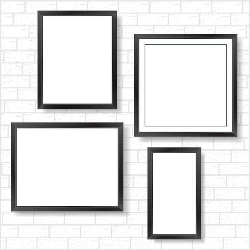 Frames on bricks wall vector