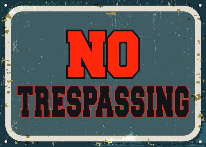 No trespassing - retro metal sign vector