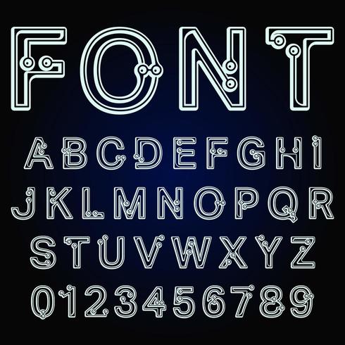 Dots font alphabet vector