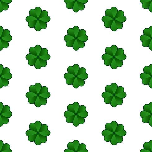 St Patricks Day clover seamless pattern vector