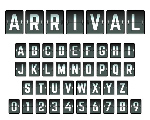 Flip Card Alphabet font template vector