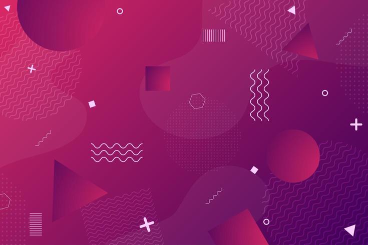 Colorful red purple geometric retro shapes background  vector