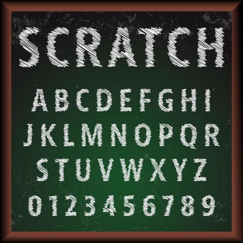 chalk board Alphabet font template vector