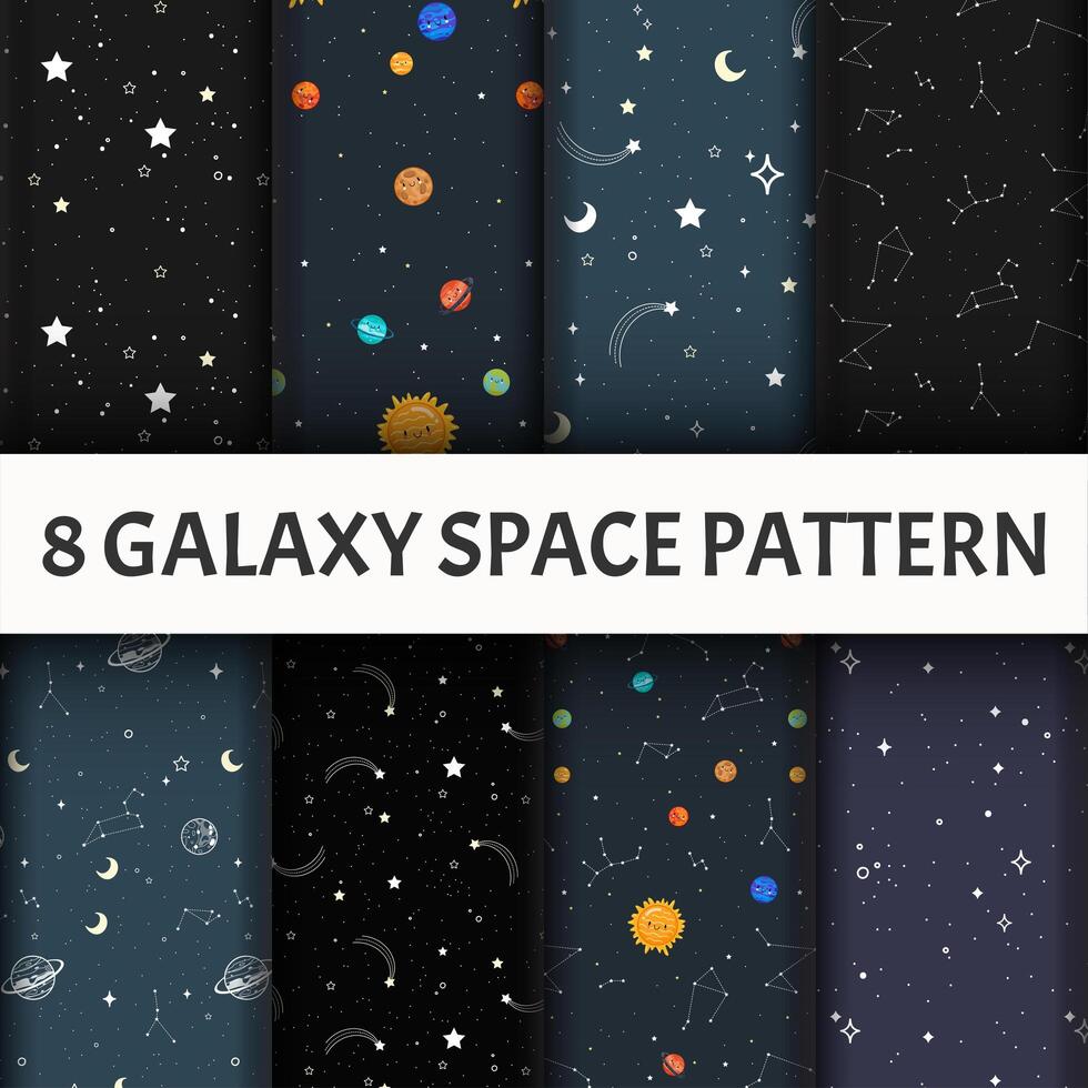 Galaxy pattern set. vector