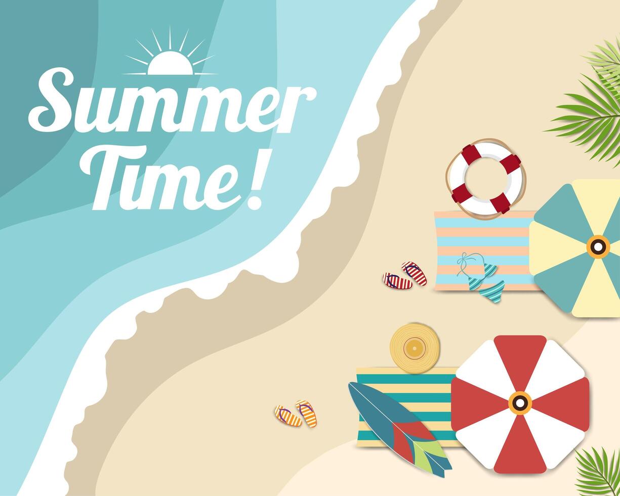 Beautiful Summer beach banner and poster card vector