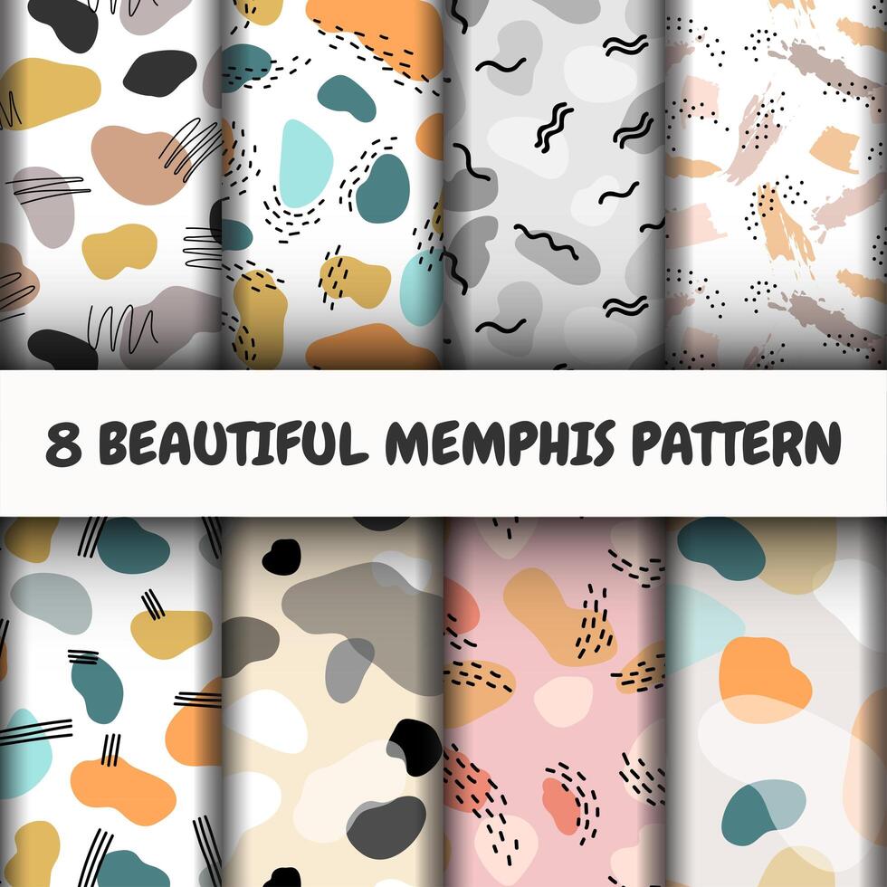 Memphis pattern set vector