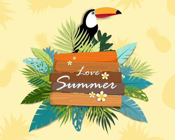 Hermoso amor verano banner y tarjeta de póster vector