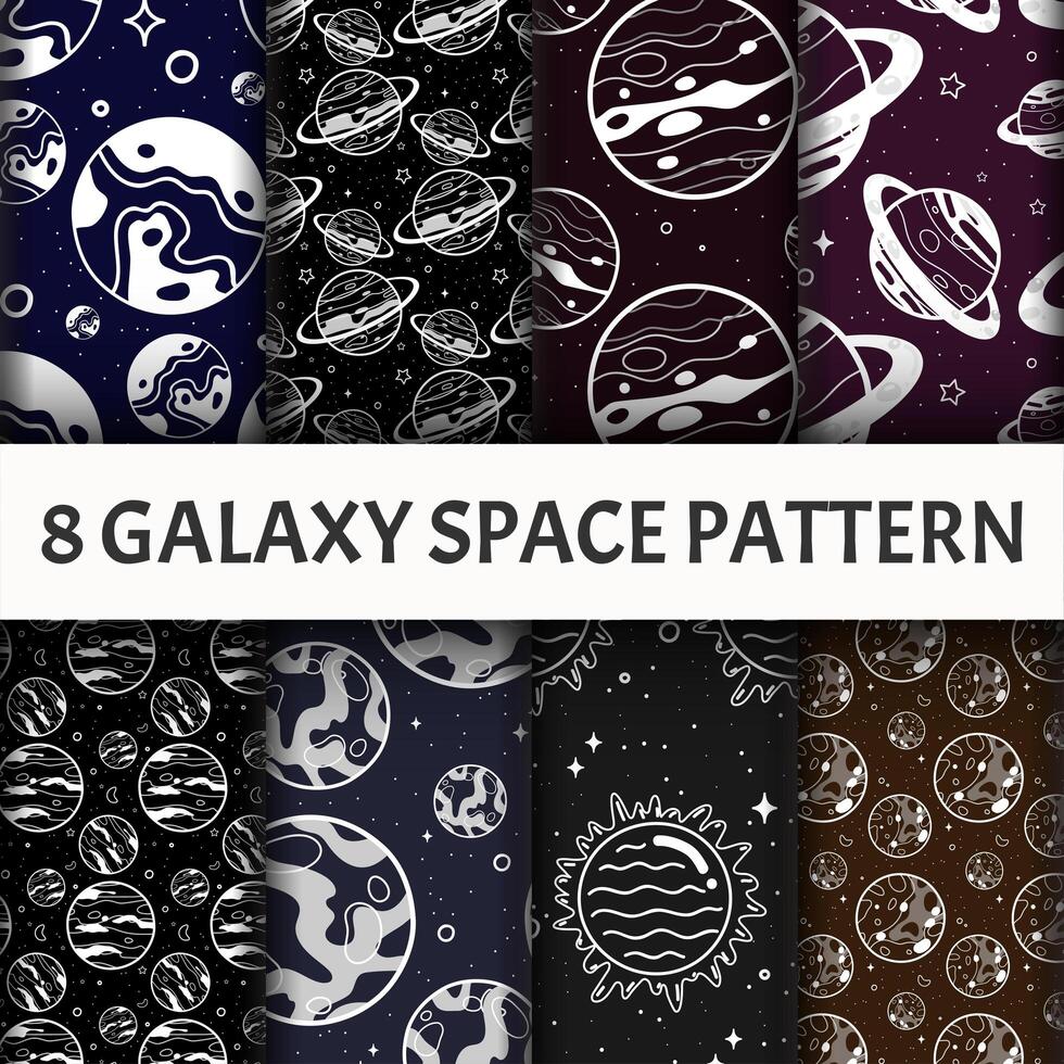 Galaxy pattern set. vector