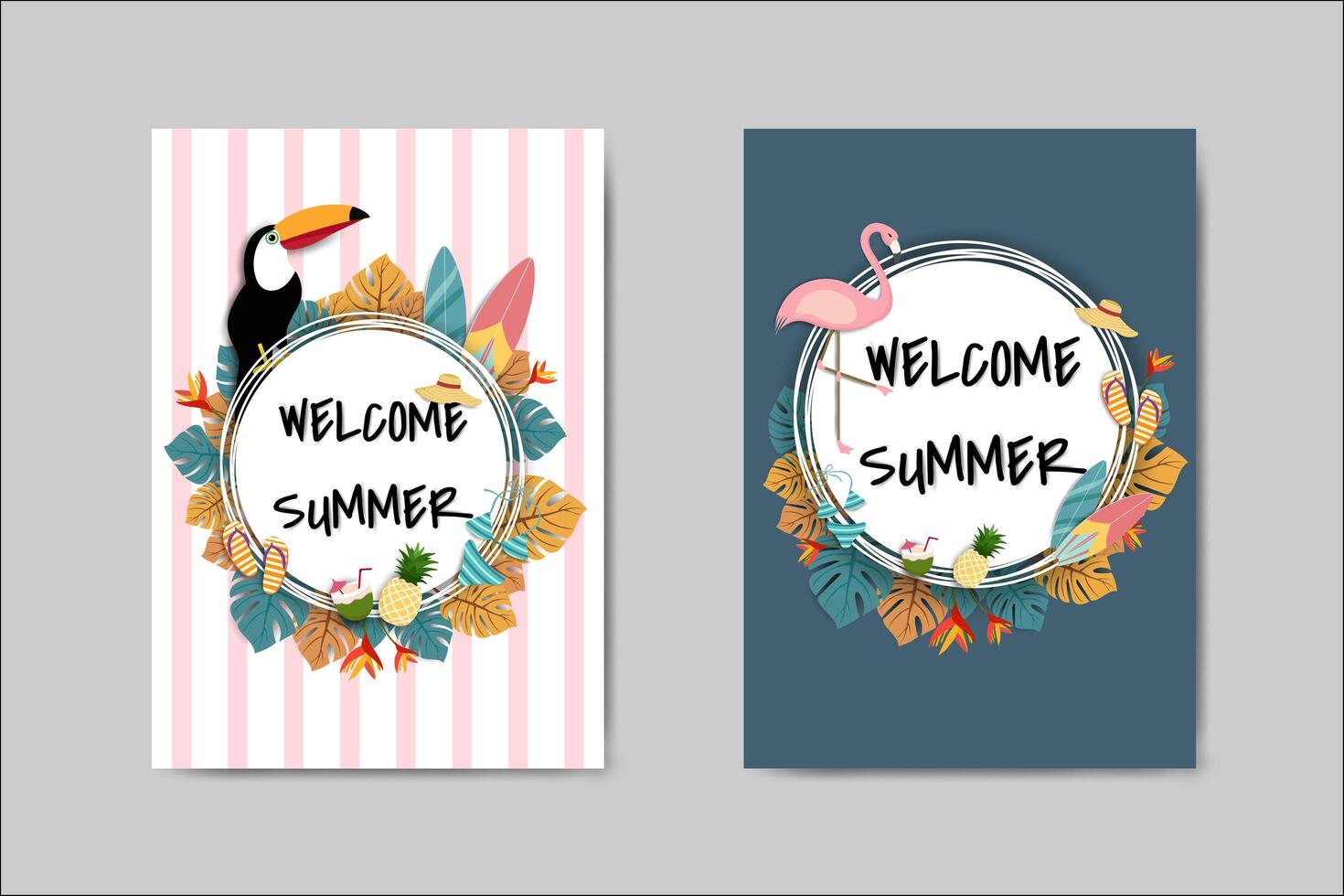 Beautiful Summer Card lettering vector