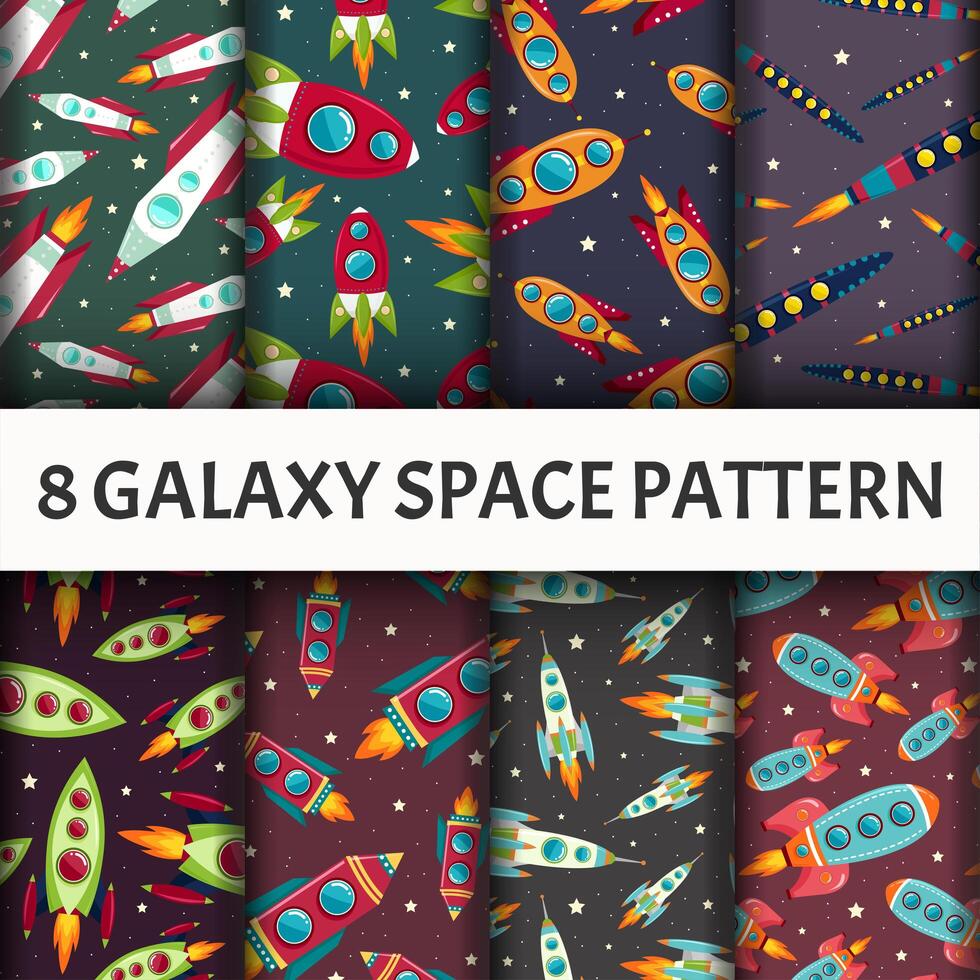 Seamless Galaxy pattern set vector
