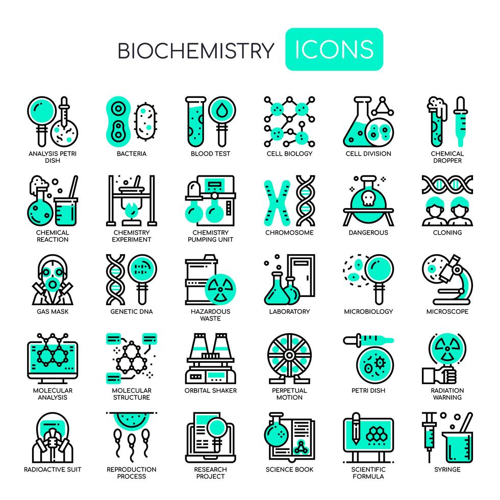 Biochemistry Elements , Thin Line and Pixel Perfect Icons 680886 Vector