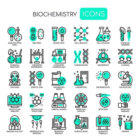 Biochemistry Elements , Thin Line and Pixel Perfect Icons vector