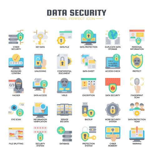 Data Security , Thin Line and Pixel Perfect Icons vector