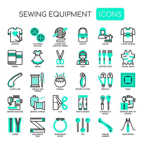 Sewing Elements , Thin Line and Pixel Perfect Icons vector