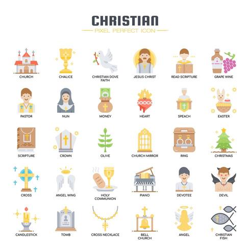 Christian Elements , Thin Line and Pixel Perfect Icons