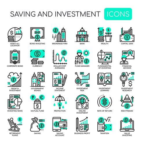 Saving and Investment , Thin Line and Pixel Perfect Icons vector