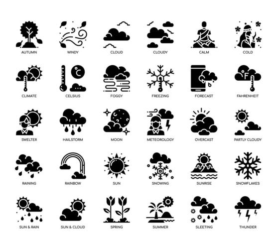 Weather  Glyph Icons vector