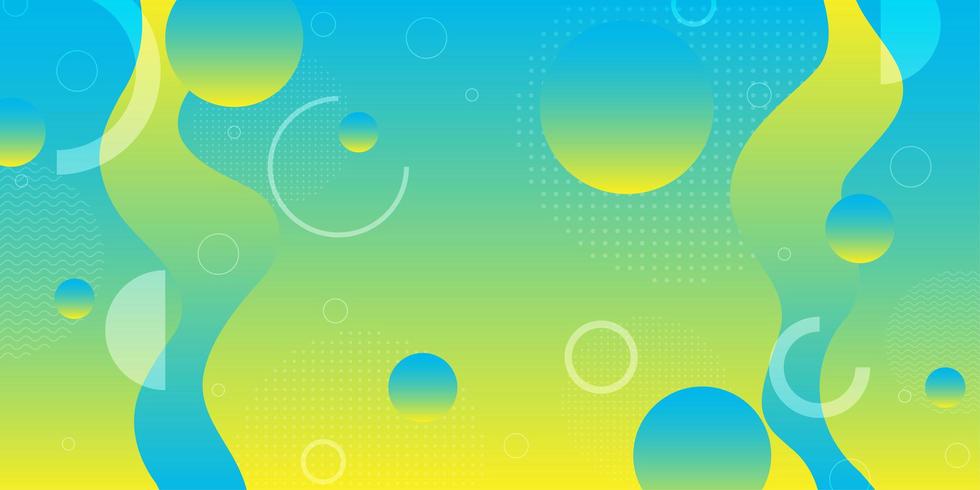 Neon yellow and blue fluid shapes background  vector