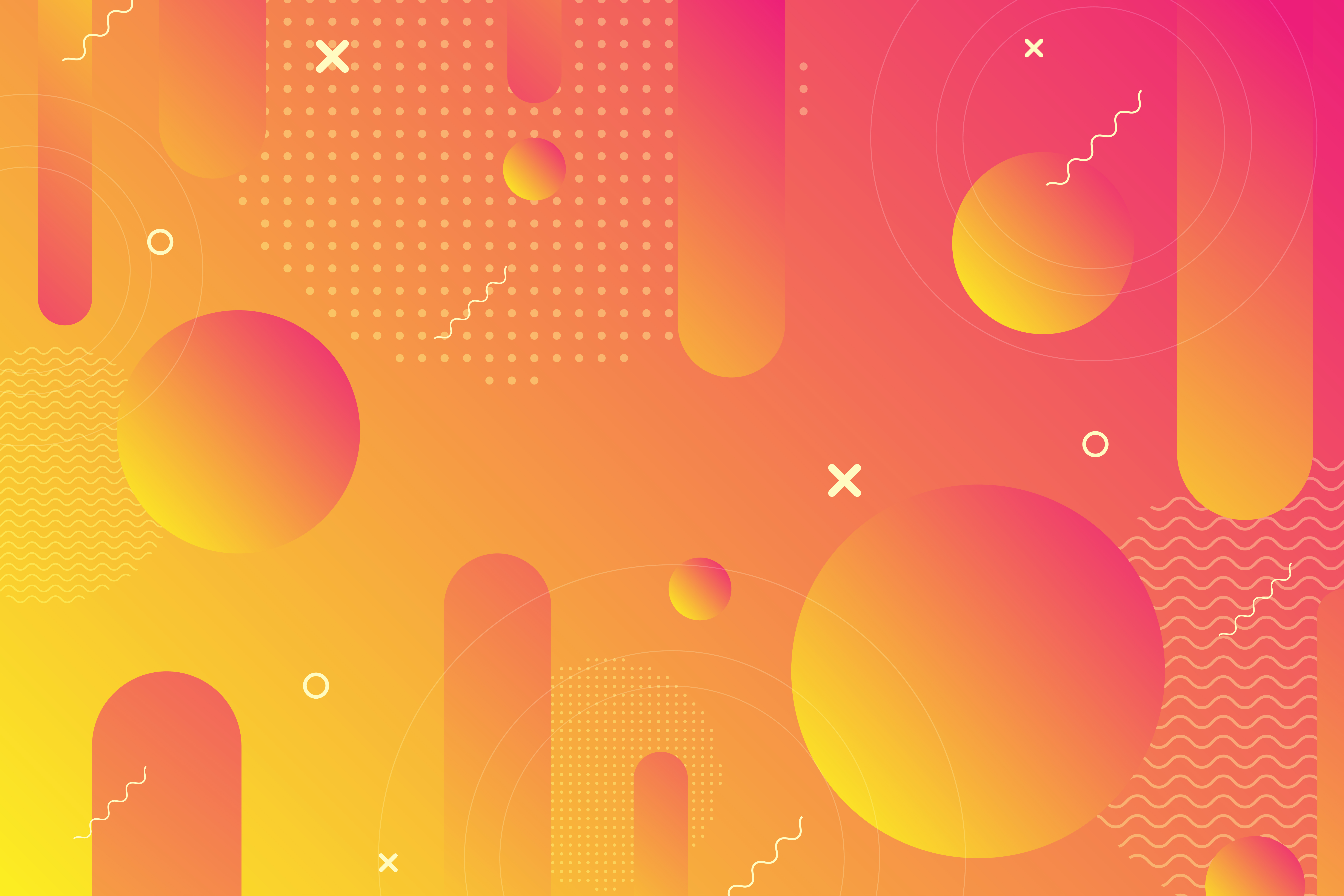 Orange and yellow geometric retro shapes background 681193 Vector Art