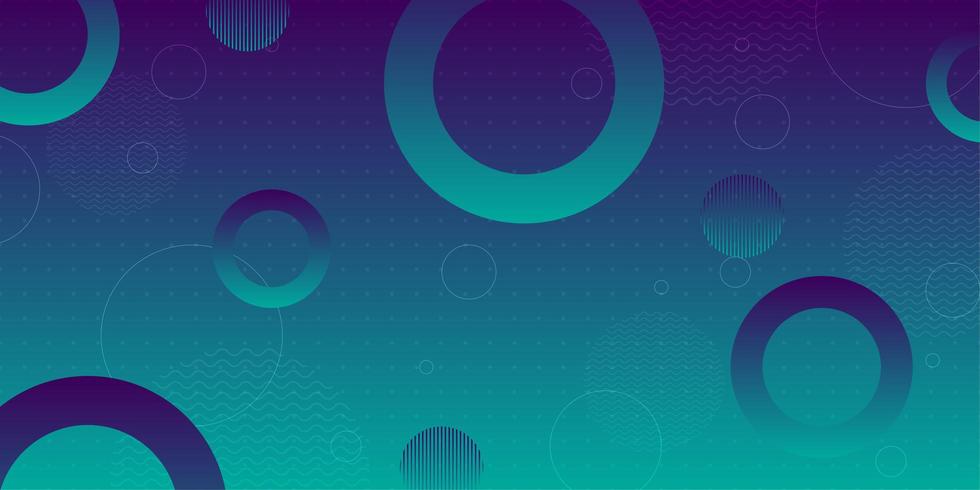 Blue green gradient circular shapes background  vector