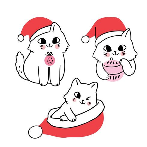 Dibujos animados lindo gato de Navidad y sombrero de santa 681253 Vector en Vecteezy Dibujos animados lindo gato de Navidad y sombrero de santa 681253 Vector en Vecteezy