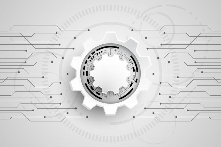 Black and white technology gears concept  vector