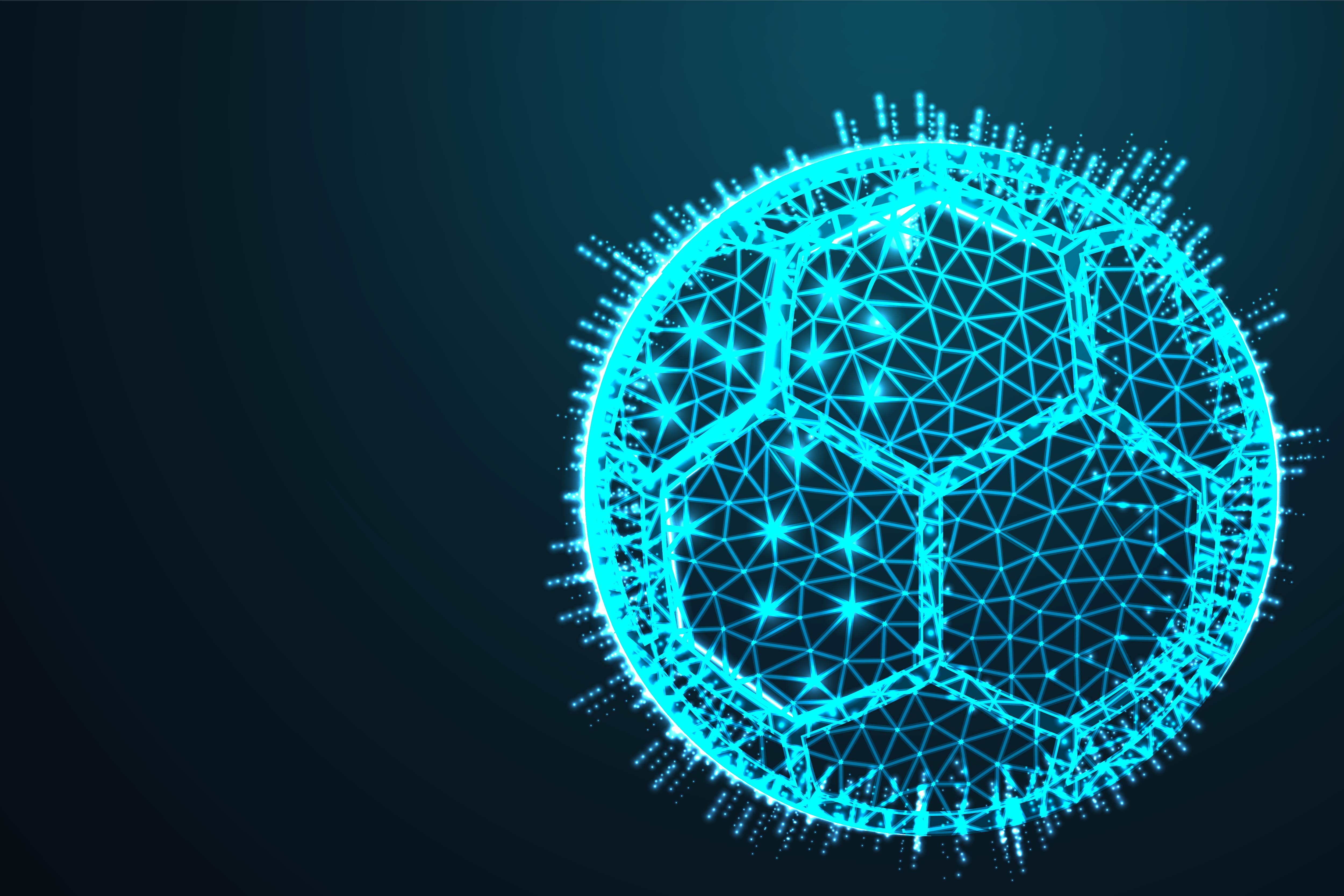 Blue low polygon soccer ball 681351 Vector Art at Vecteezy