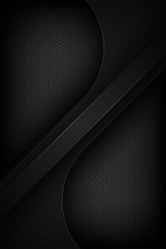 Black cut paper effect overlapping curved shapes  vector