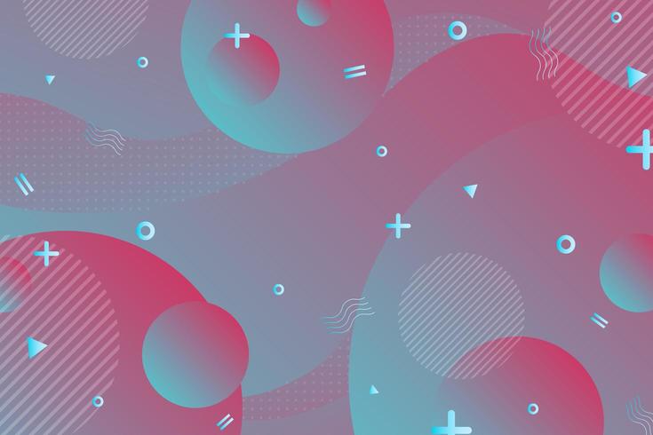 Colorful retro green blue and red gradient abstract shapes background  vector