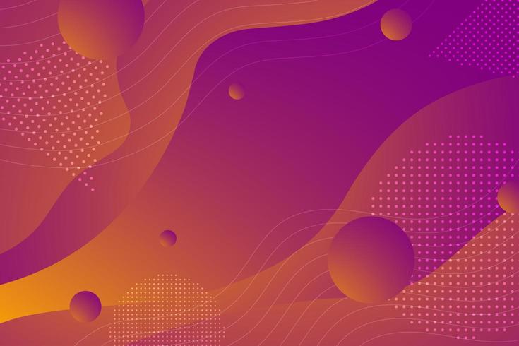 Bright orange purple fluid gradient shapes background  vector