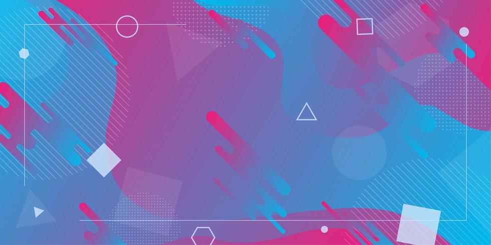 Retro blue and purple retro gradient abstract overlapping shapes  vector