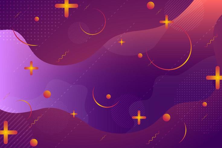 Pink orange and purple gradient retro abstract shapes background  vector