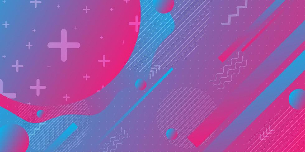 Colorful pink and turquoise gradient abstract shapes  vector