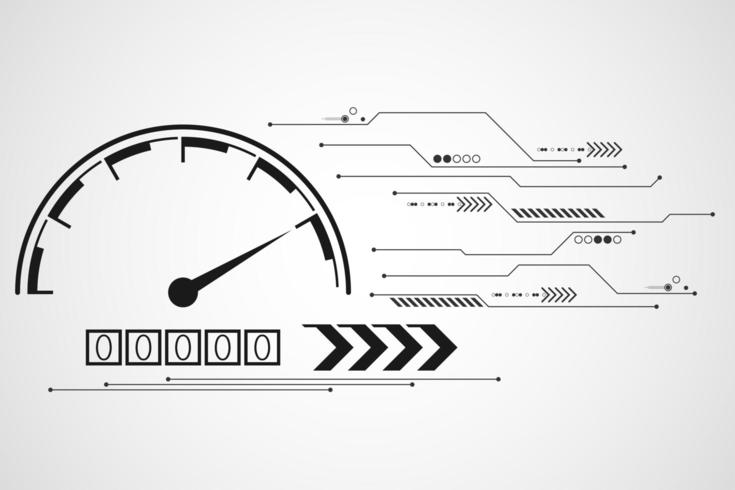 Minimalist digital speedometer concept  vector