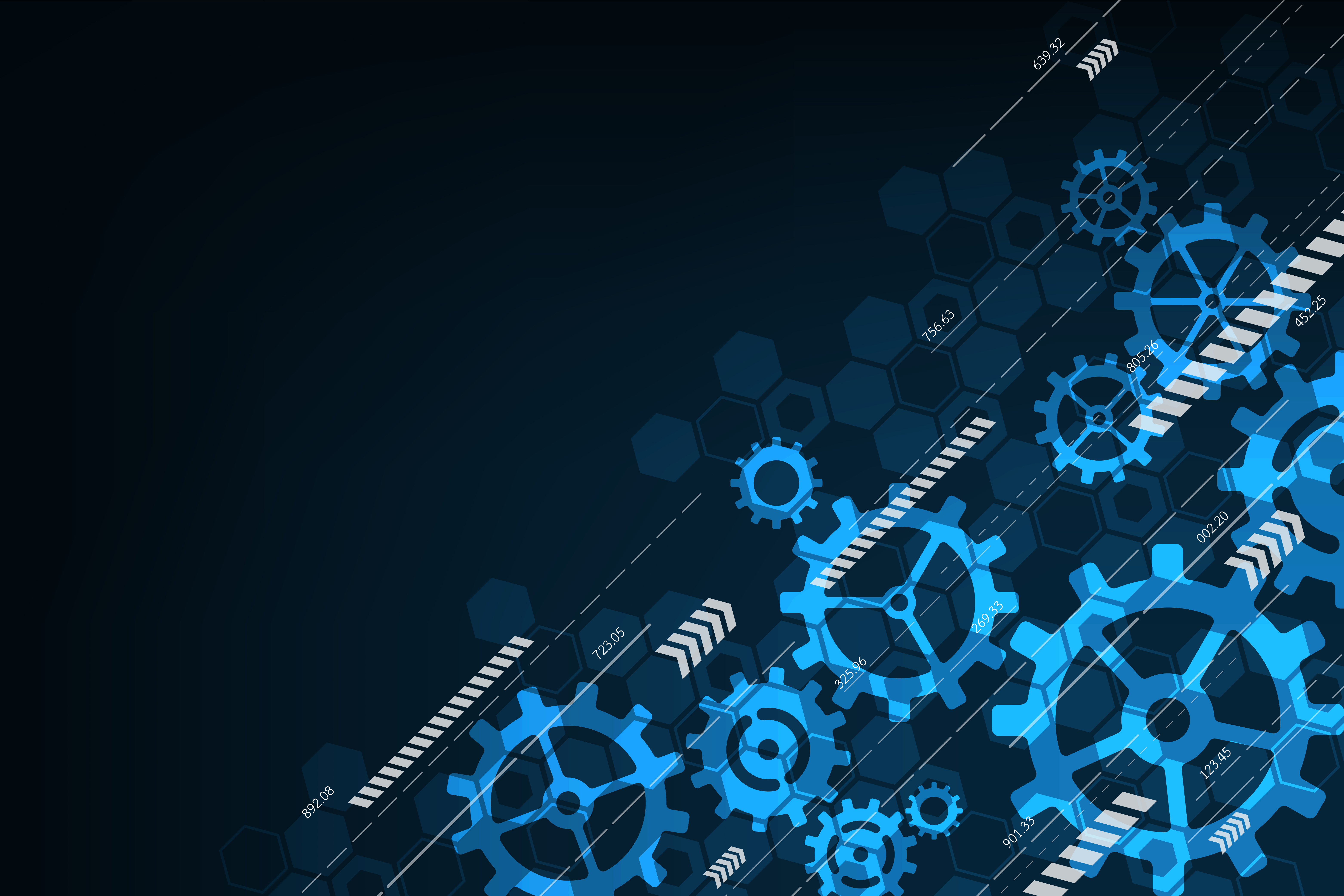 Gears with arrows abstract tech background 681407 Vector Art at Vecteezy