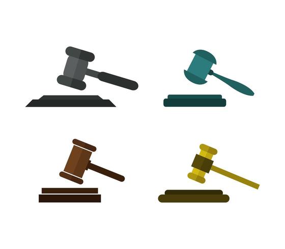 Hammer judge icon set on white background vector