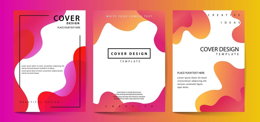 Fluid color covers set vector