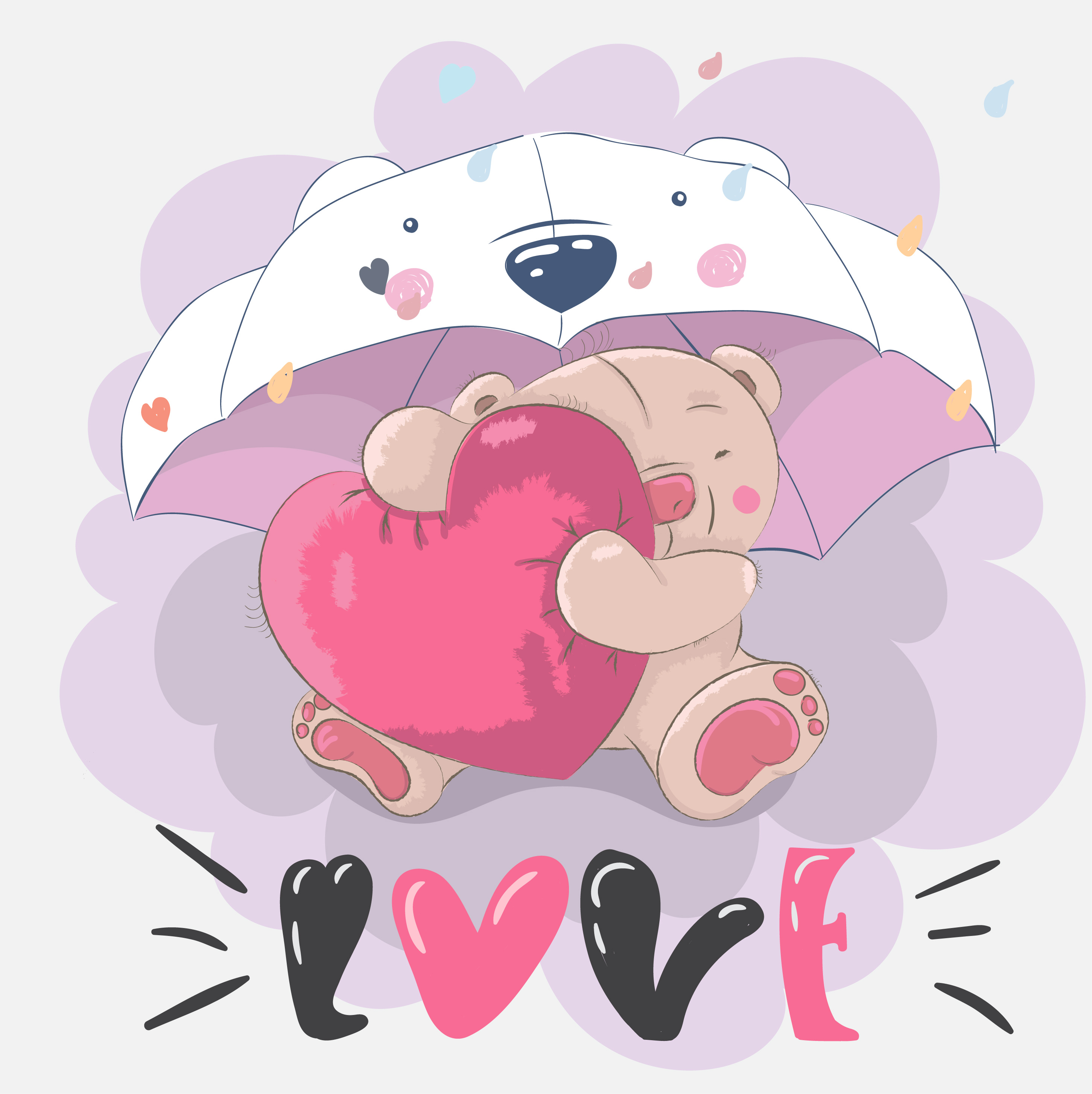 osito abrazando un corazon