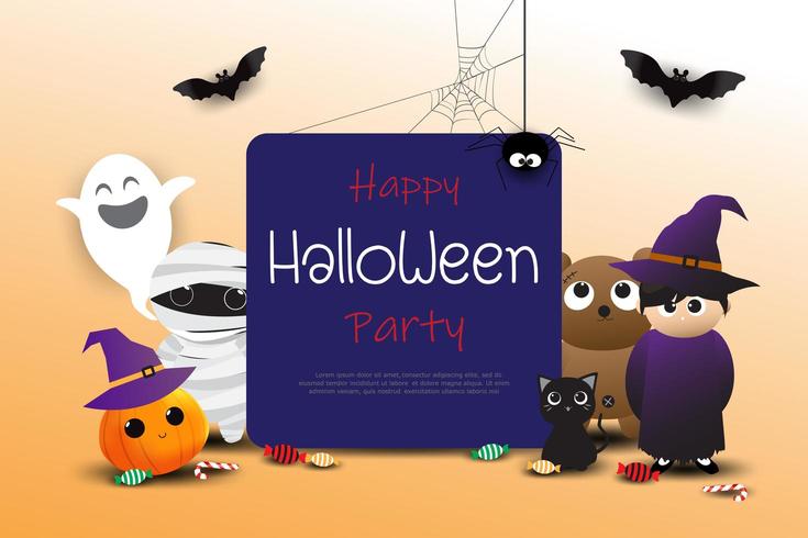 Happy Halloween Party Invitation  vector