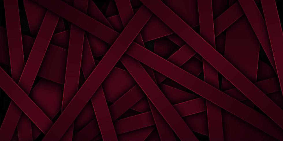 Dark red overlapping abstract 3d line shapes  vector