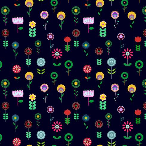 bright floral pattern vector