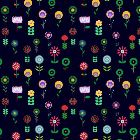 bright floral pattern vector