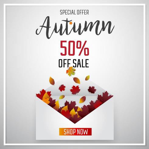 Special Offer Autumn leaves sale vector