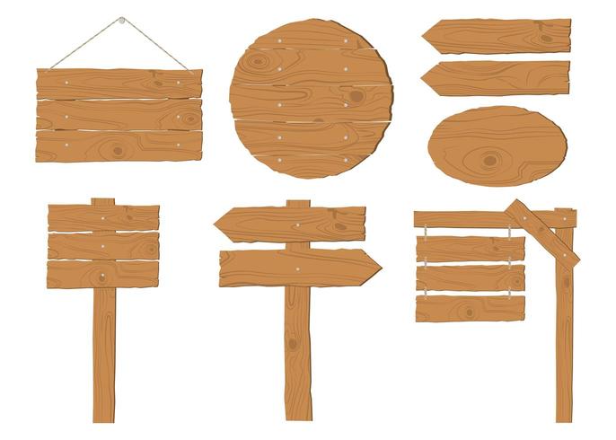 Colección de letreros de madera. vector